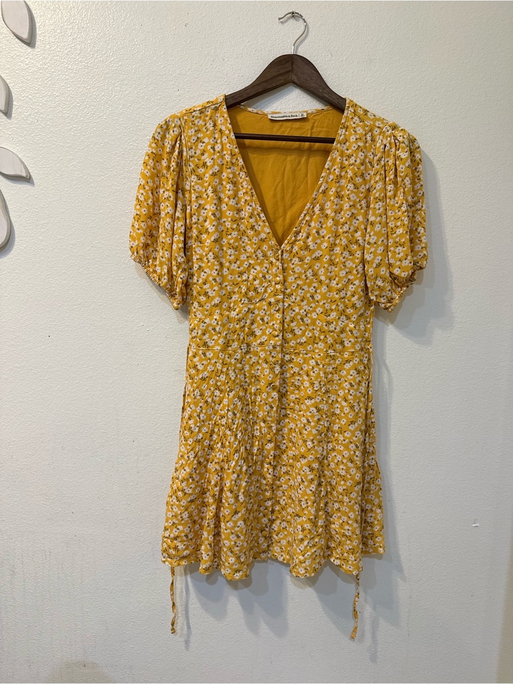 Abercrombie & Fitch Yellow Floral Mini Dress
